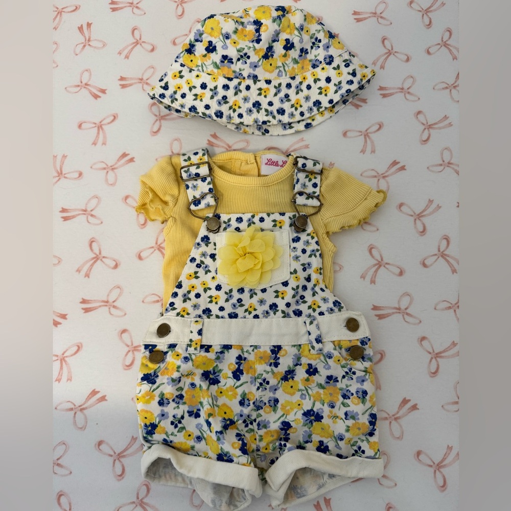 Little Lass Yellow Top with Floral Print